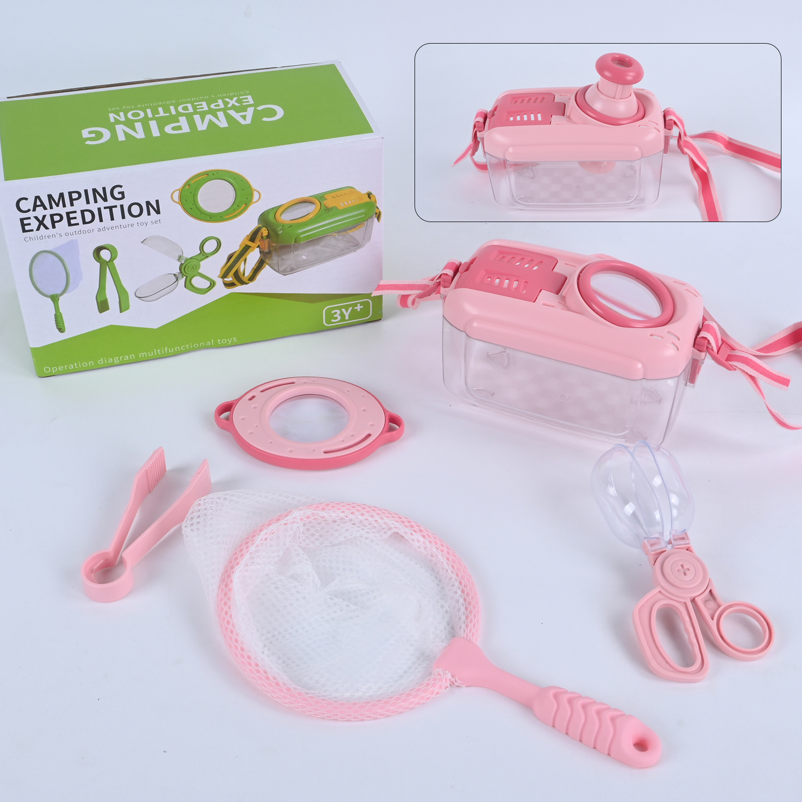 Outdoor Adventure Kit For Kids - Viewer Insect Box Double Magnifier Observer