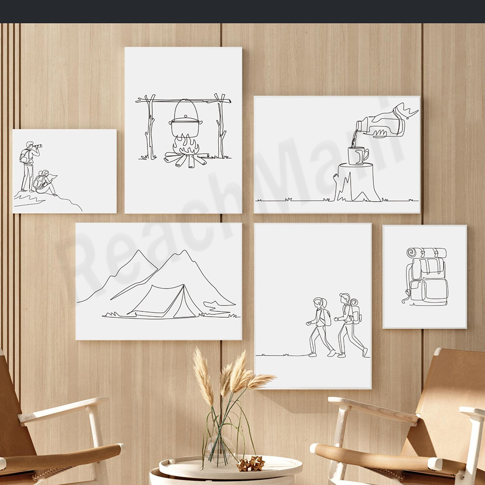 Hiking poster, minimalist tent - Outdoor Adventure York recensione e prezzo