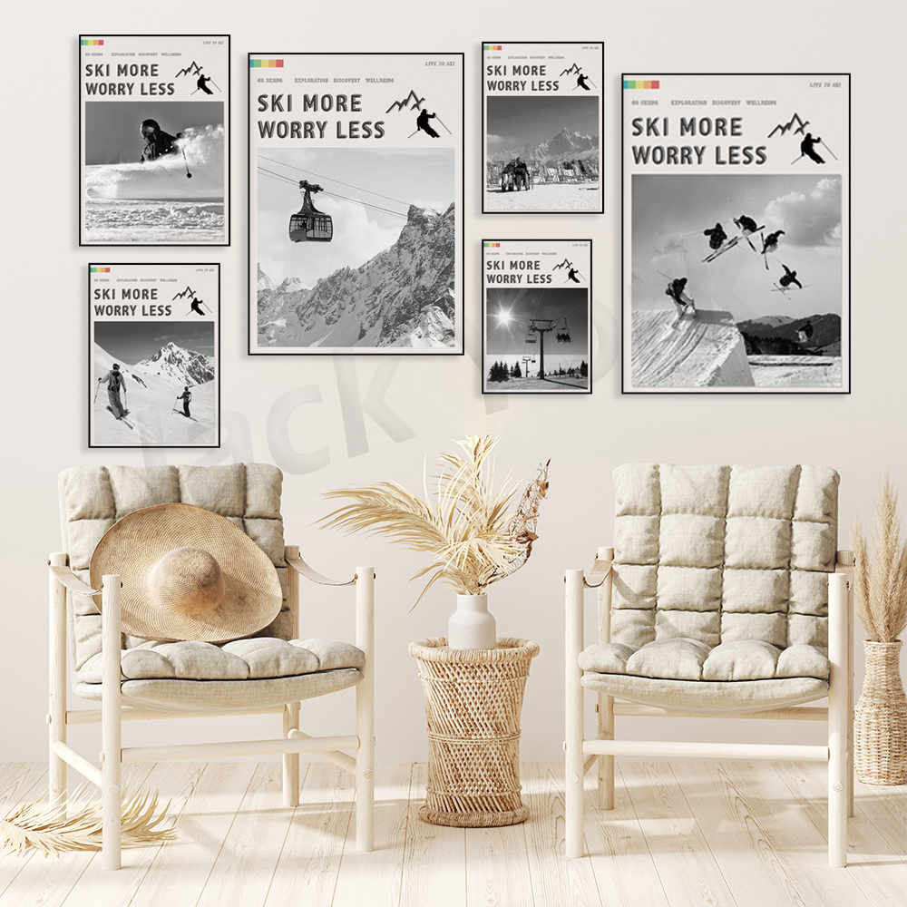 Ski More Worry Less Poster, Sk - Outdoor Adventure York recensione e prezzo