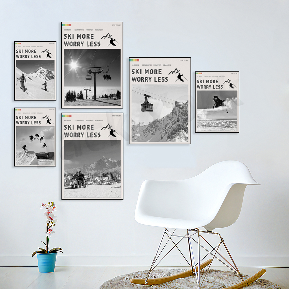 Ski More Worry Less Poster, Sk - Outdoor Adventure York recensione e prezzo