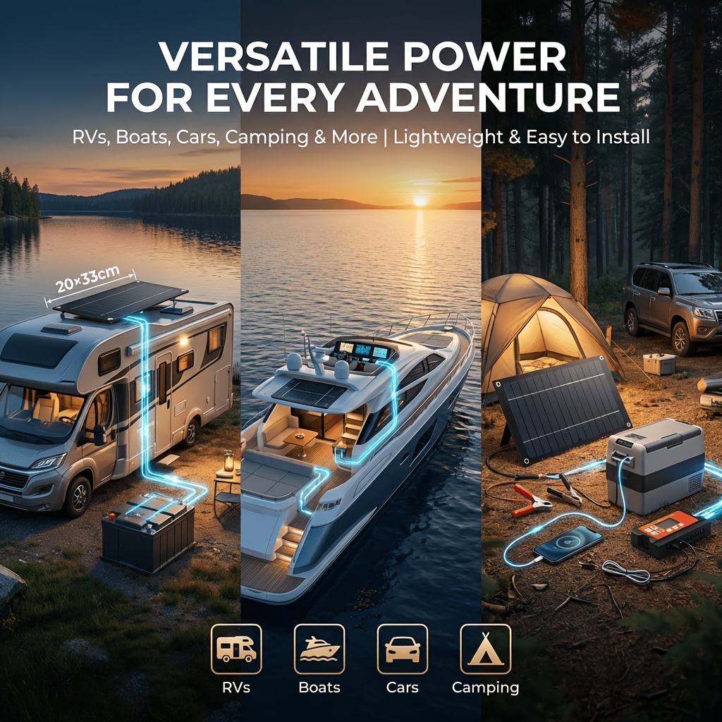 18V Solar Power Kit for Yacht, - Outdoor Adventure Rv recensione e prezzo