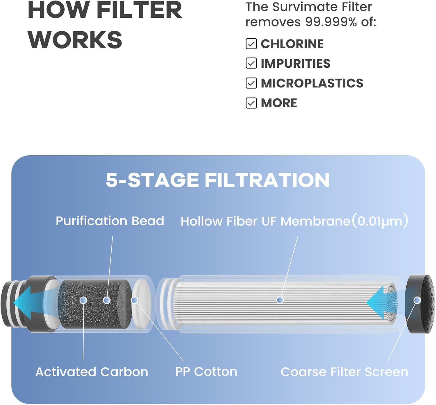 Purified Water Bottle for Camp - Water Filter Straw recensione e prezzo