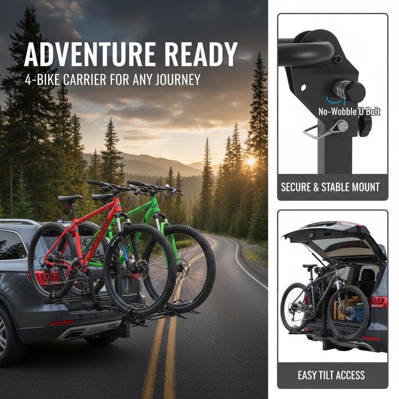Vehicle Bicycle Carrier 4-Bike - Outdoor Adventure Rv recensione e prezzo